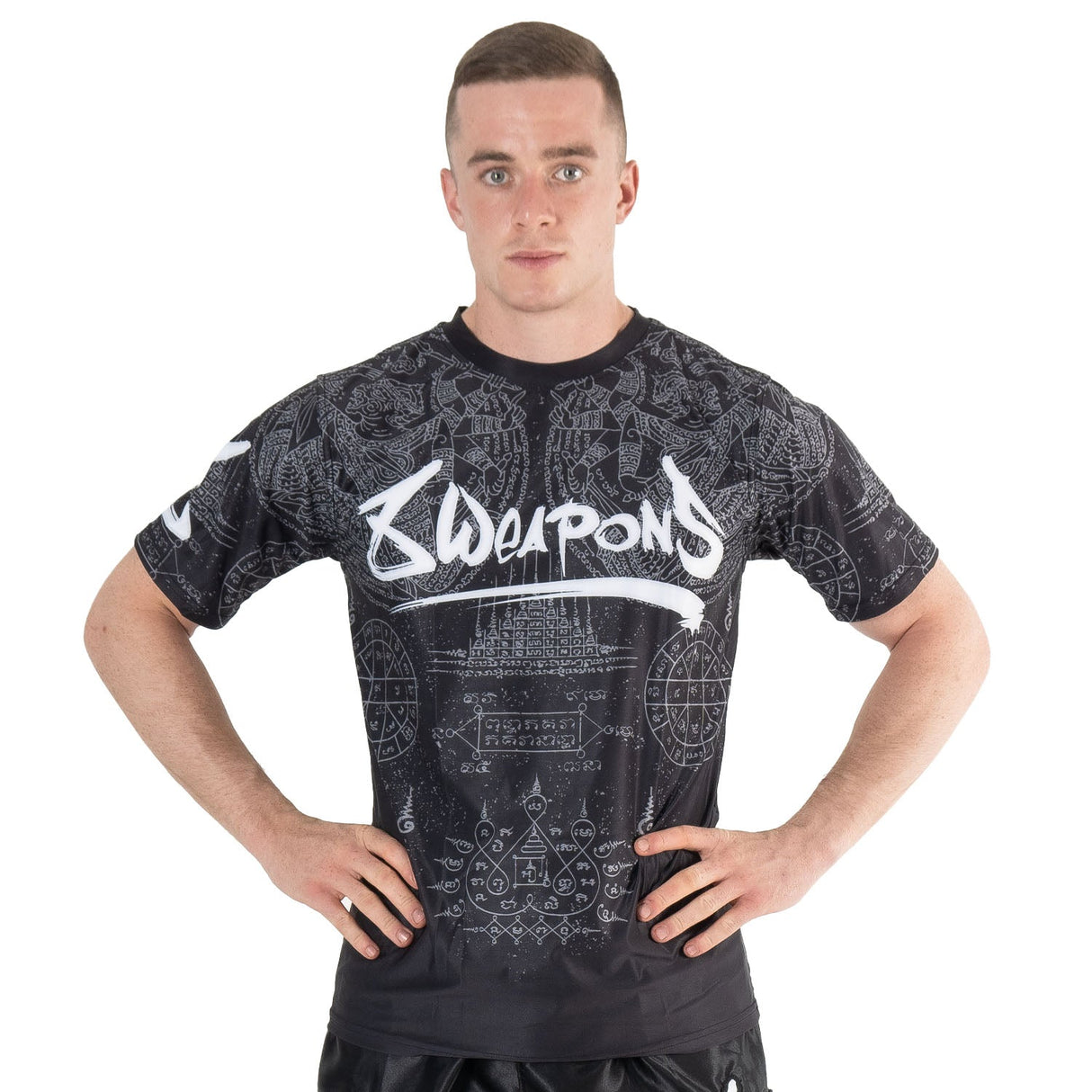 8 WEAPONS T-Shirt Hanuman Yant – Schwarz/Grau