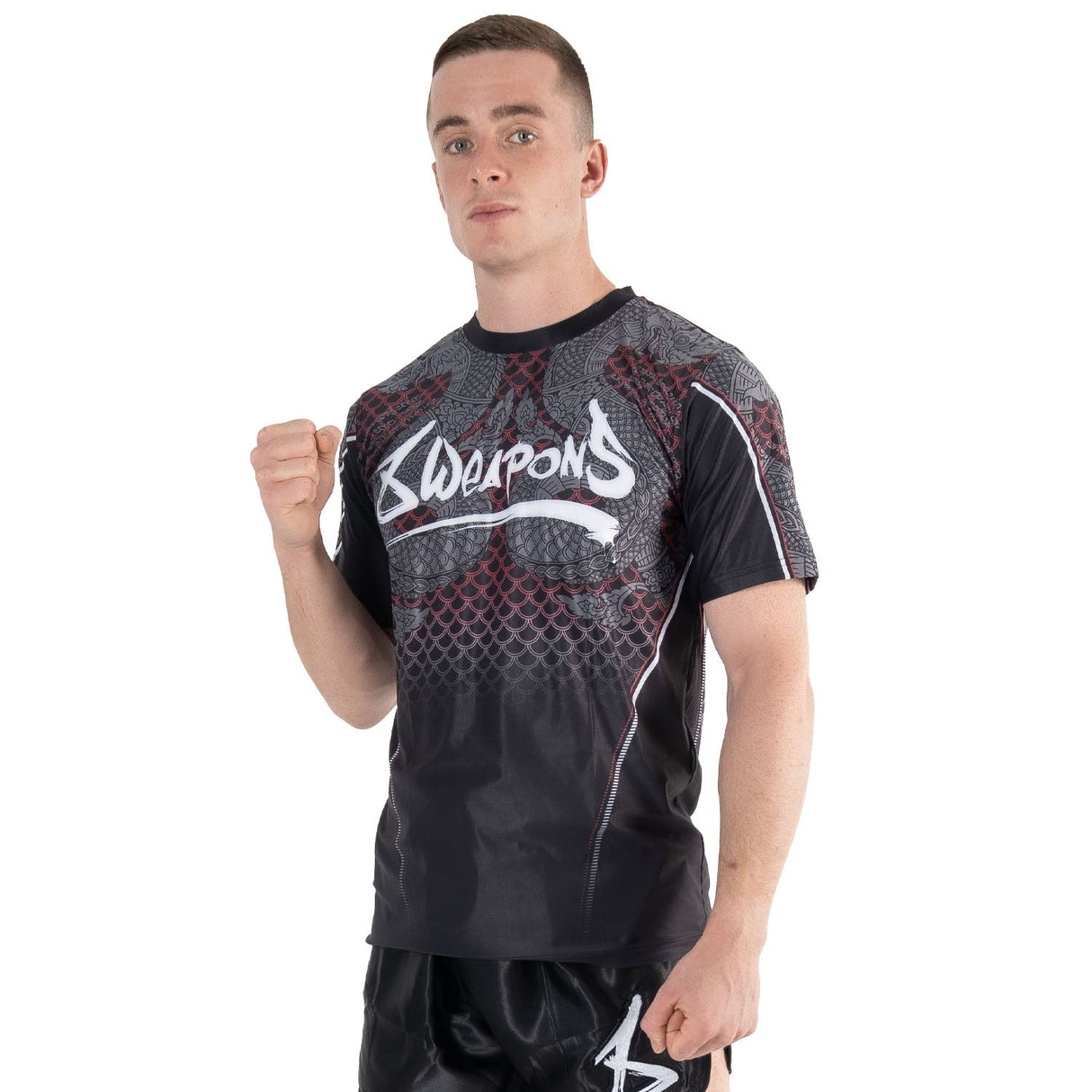 8 WEAPONS T-Shirt Funktionell Naga Yant – Schwarz/Rot
