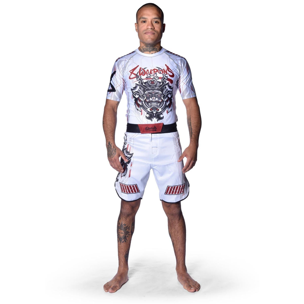 8 WEAPONS MMA-Shorts Samurai 2.0 – Weiß/Rot