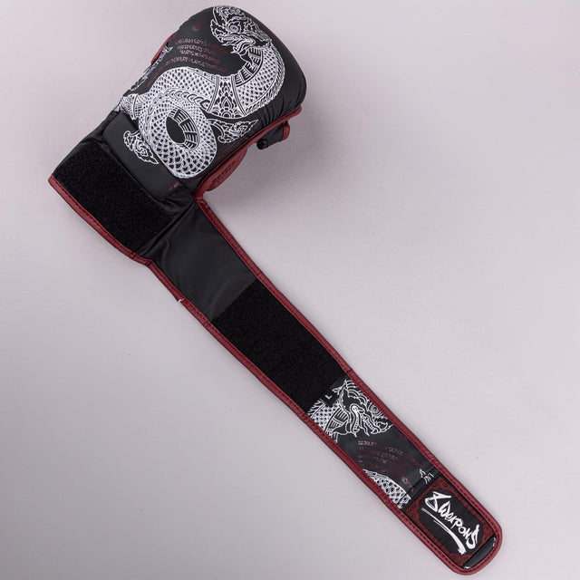 8 WEAPONS MMA Handschuhe Sak Yant Naga - Schwarz/Weinrot