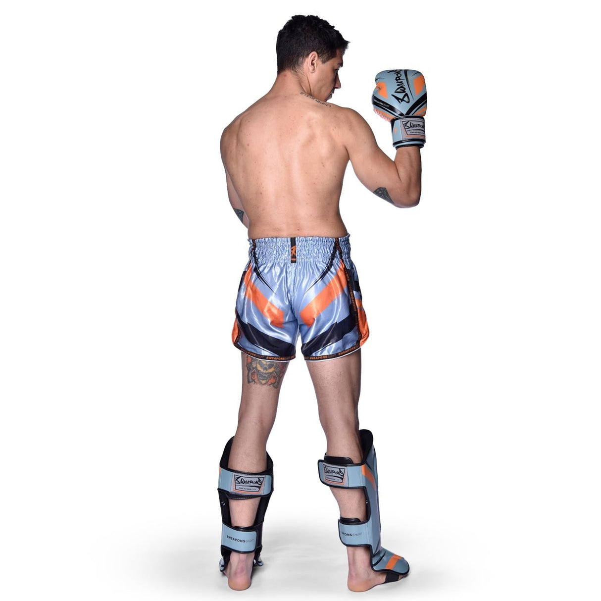 8 WEAPONS Muay Thai Shorts Shift - Eisgrau/Orange