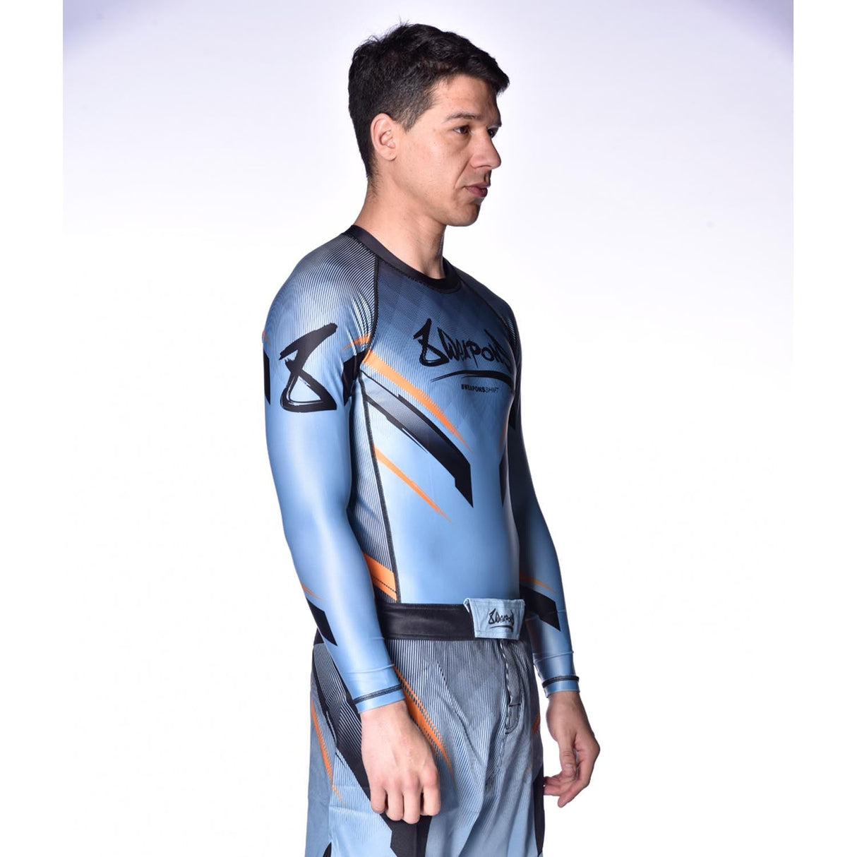 8 WEAPONS Rashguard Shift - Eisgrau/Orange