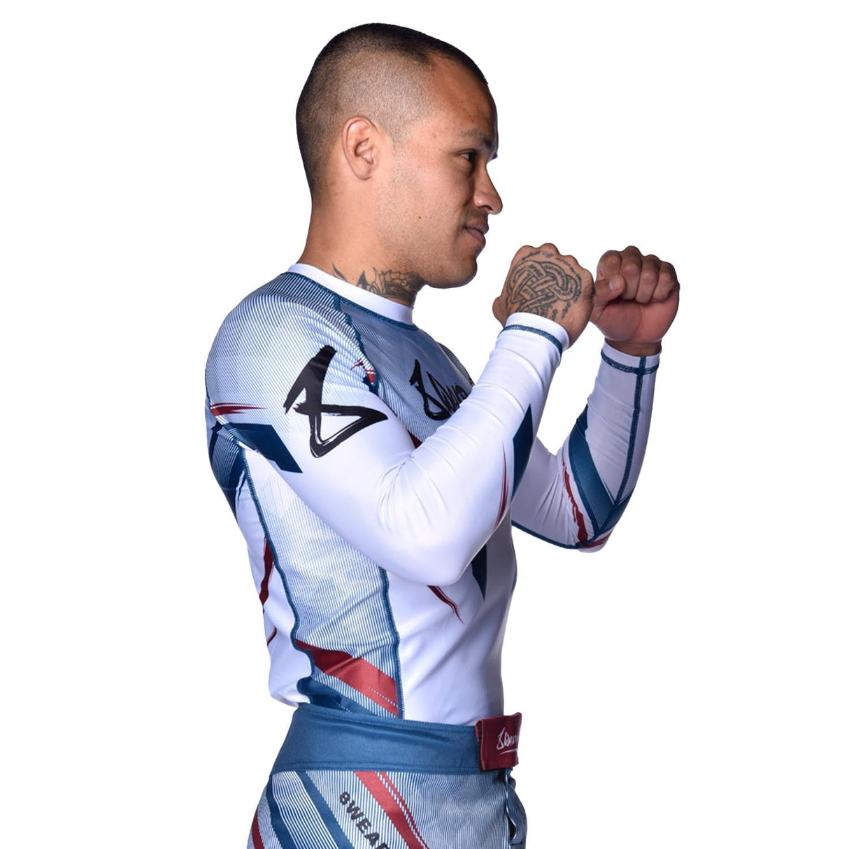 8 WEAPONS Rashguard Shift - Weiß/Navy/Rot