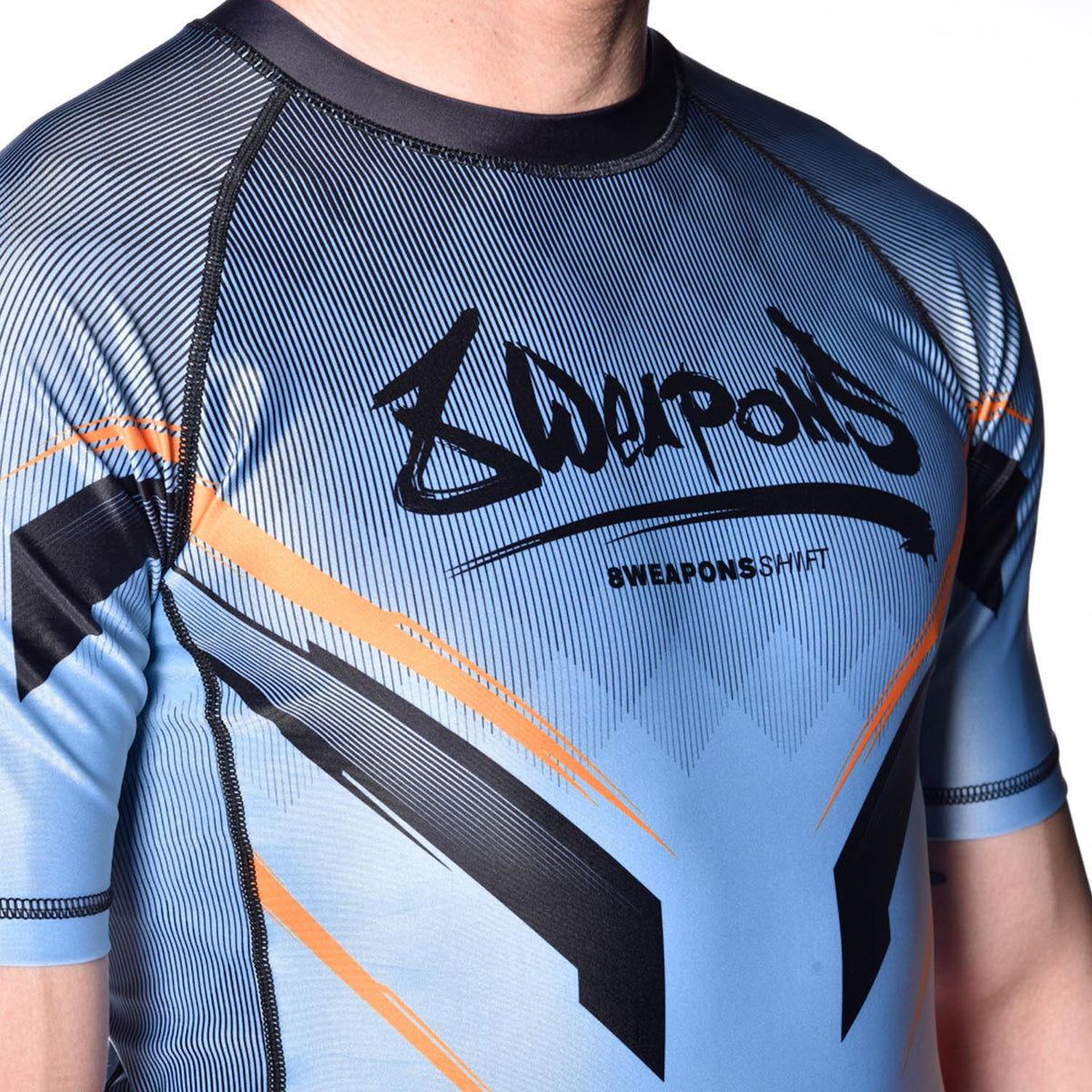 8 WEAPONS Rashguard Shift - Eisgrau/Orange