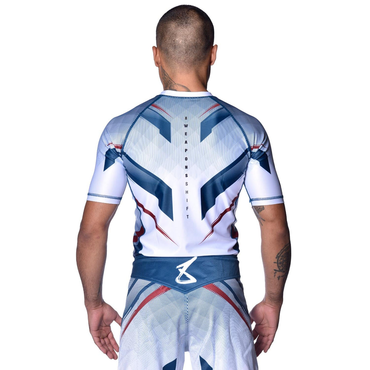 8 WEAPONS Rashguard Shift - Weiß/Navy/Rot