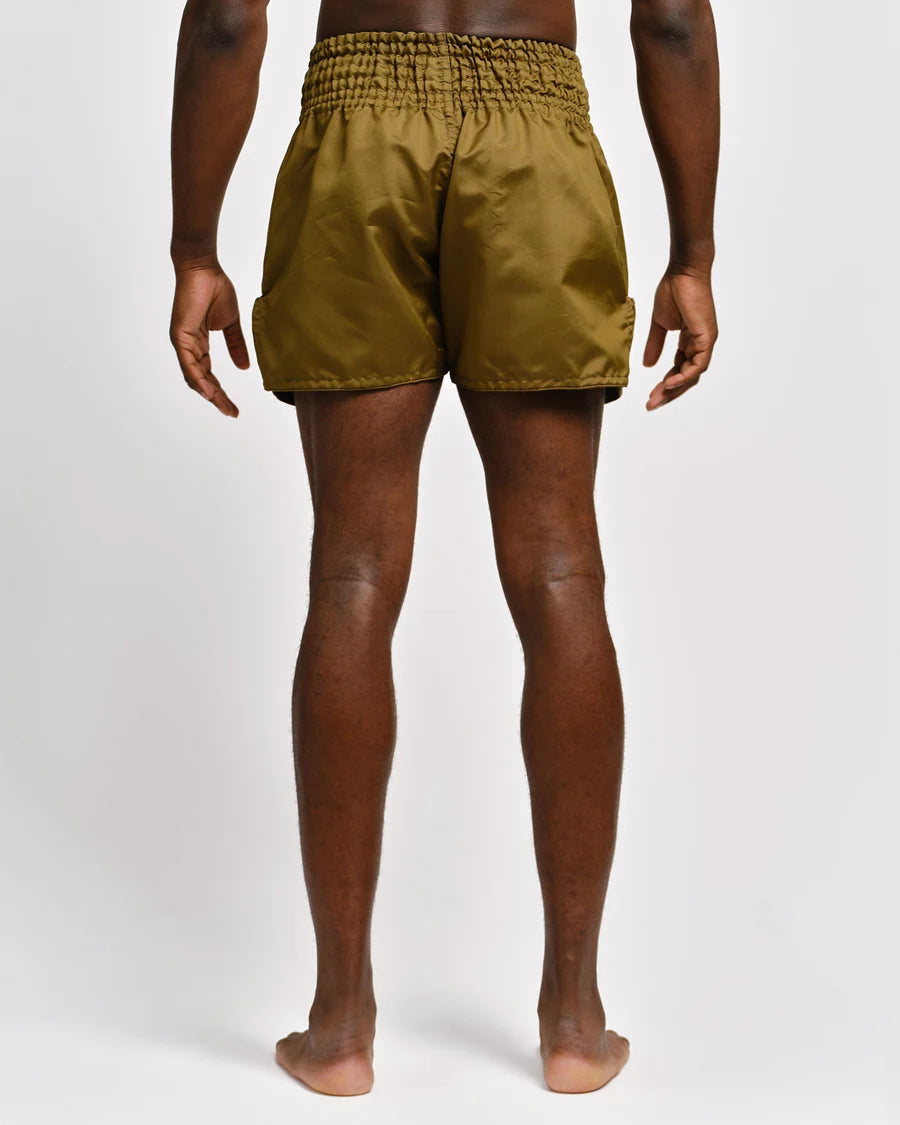 Caged Muay Thai Shorts Classic - Khaki Grün/Schwarz