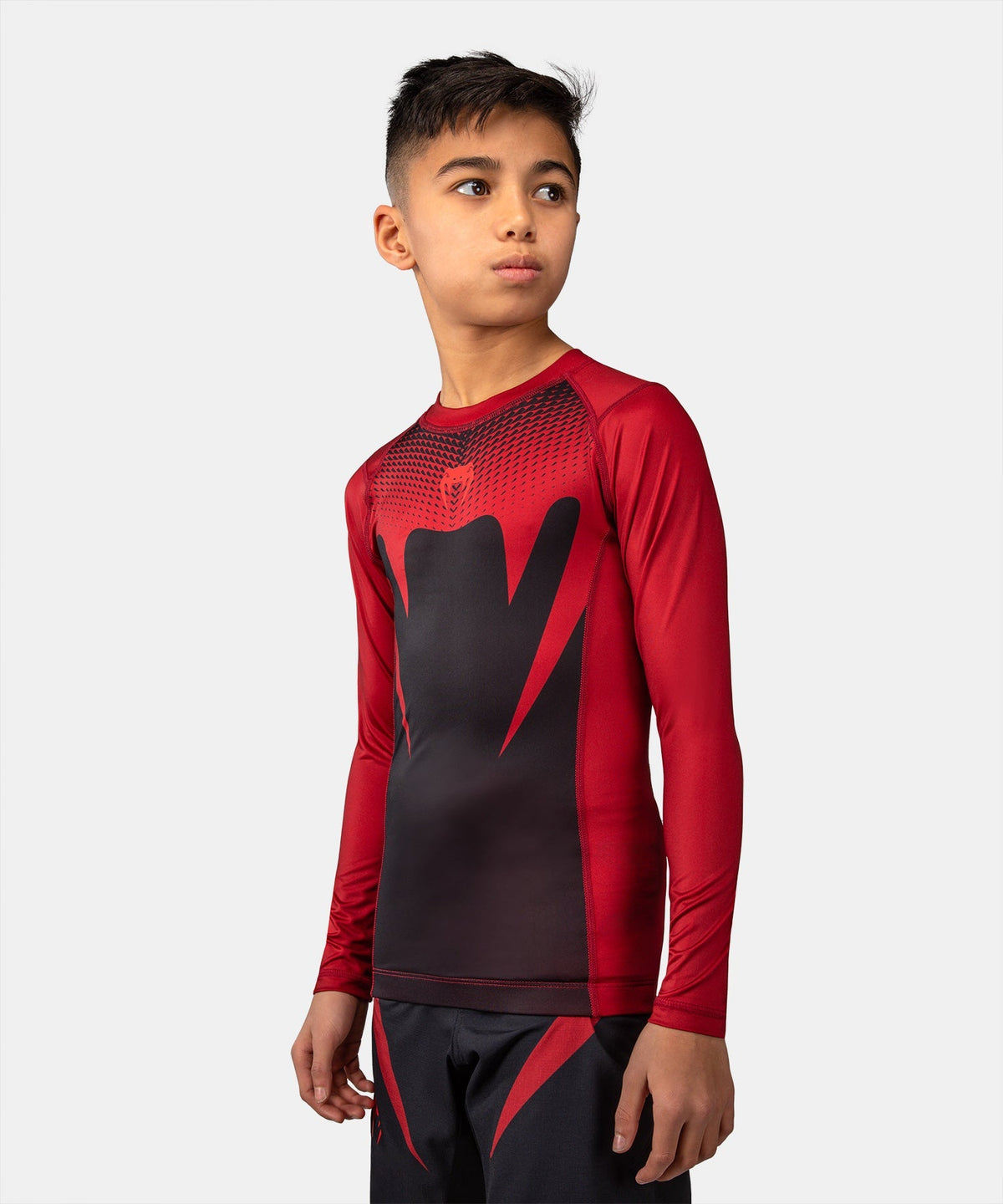 Venum Rashguard Attack Lange Ärmel Kinder - Schwarz/Rot