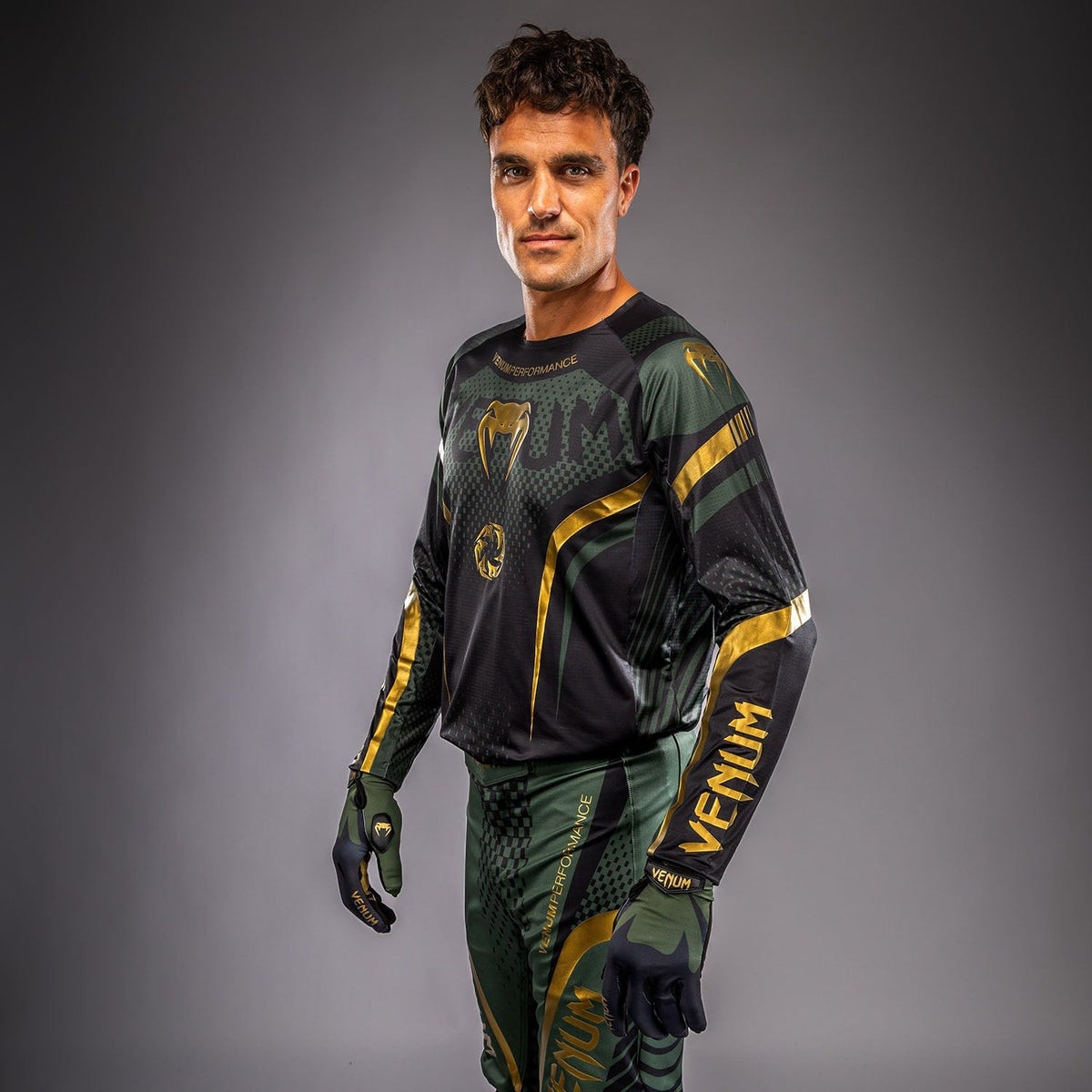 Venum MX Challenger Shirt - Schwarz/Grün/Gold