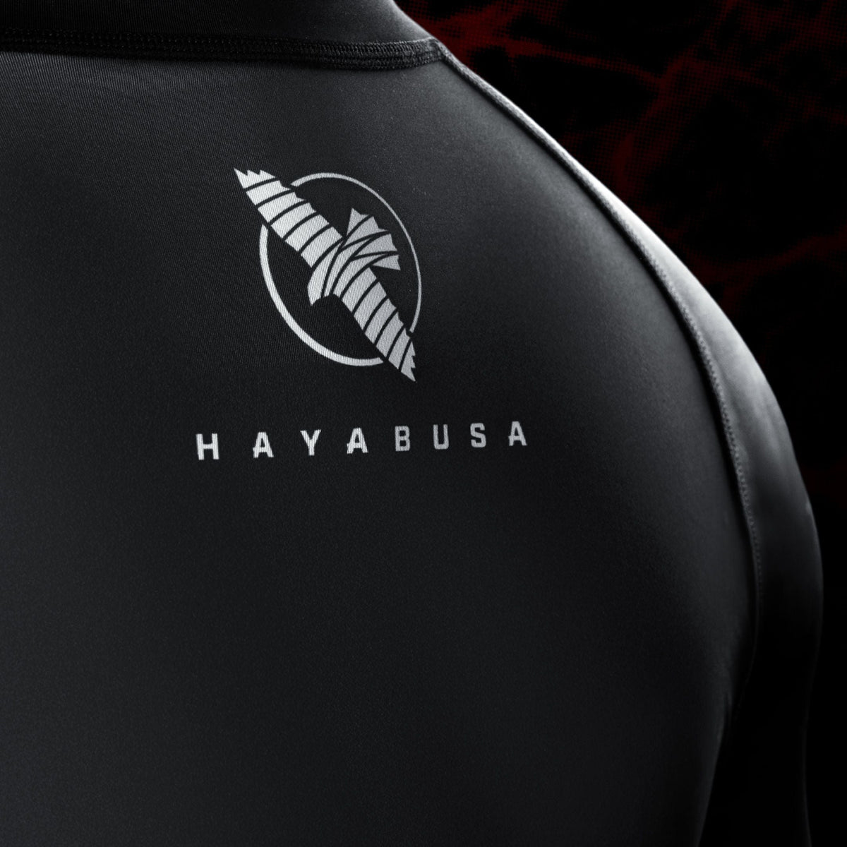 Hayabusa x UFC BJJ Rashguard Kurzarm Damen - Schwarz/Rot