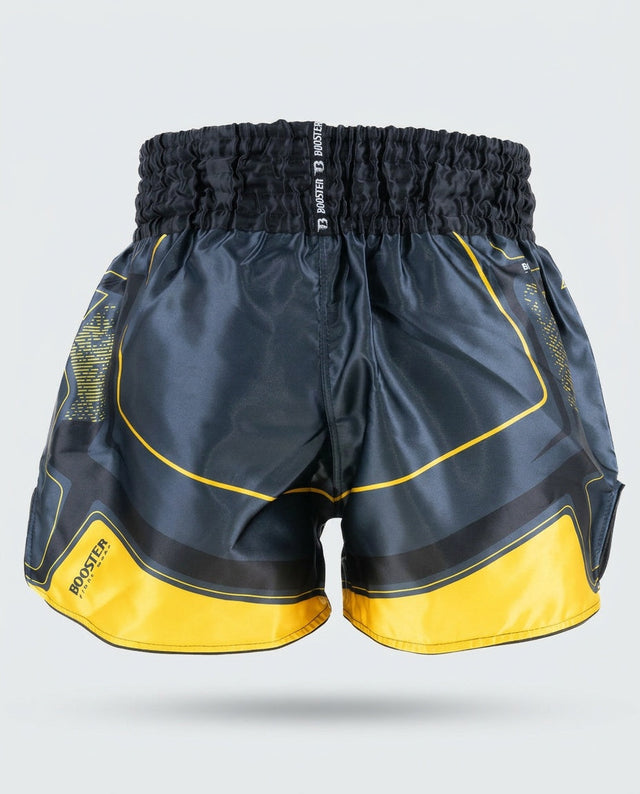Booster Muay Thai Shorts BFG Ignite – Marineblau/Gelb
