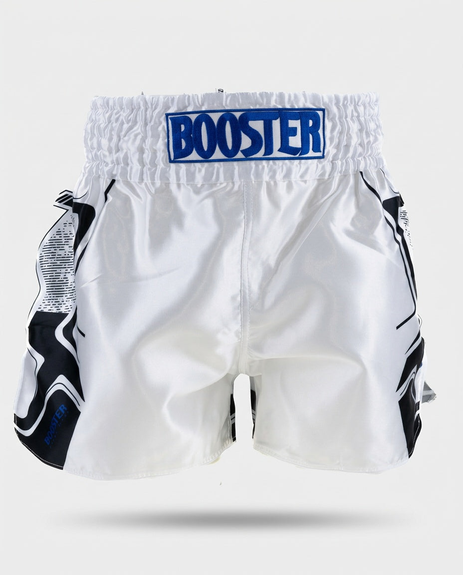 Booster Muay Thai Shorts BFG Ignite – Weiss/Blau/Schwarz