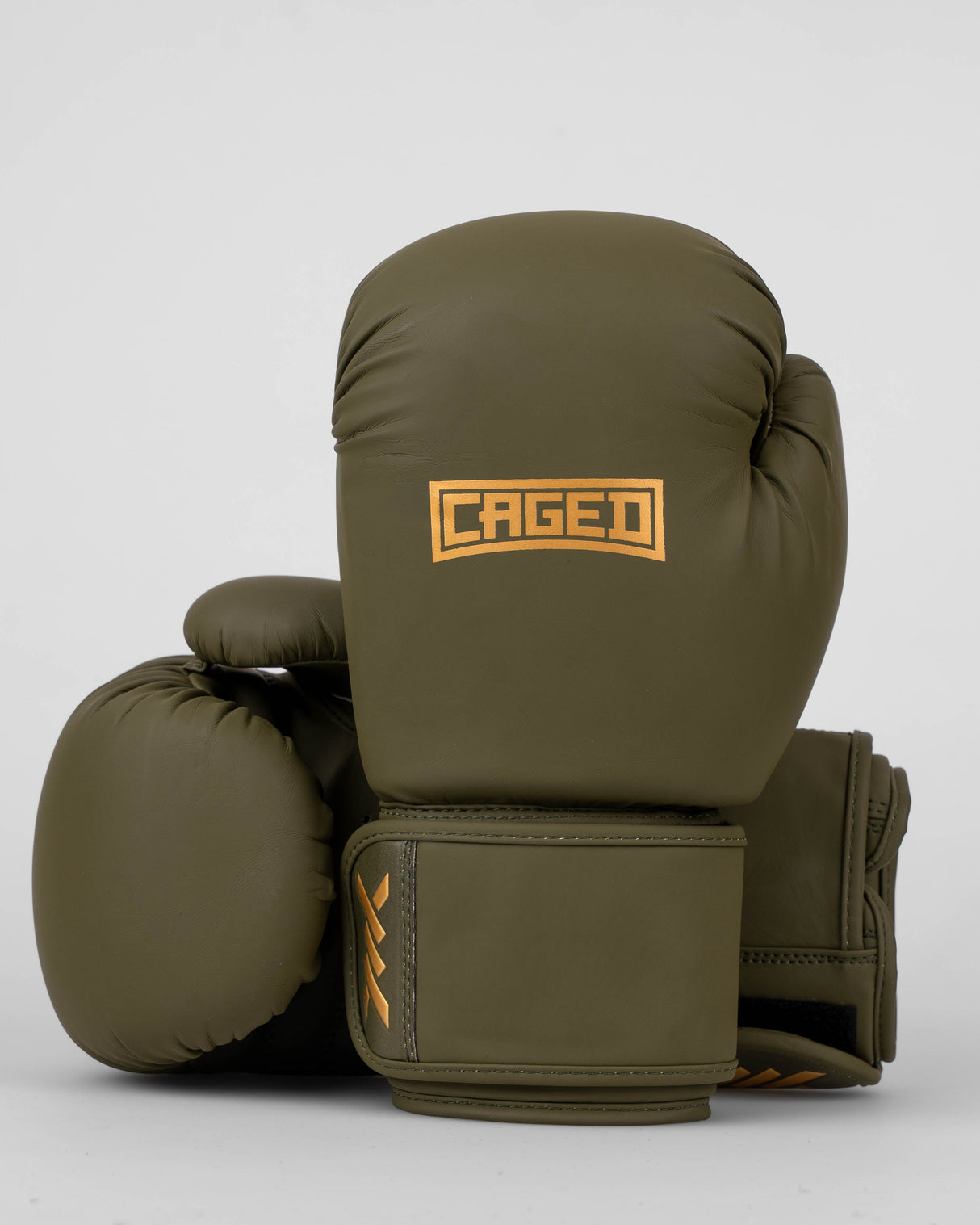 Caged Boxhandschuhe Shadow - Khakigrün/Gold