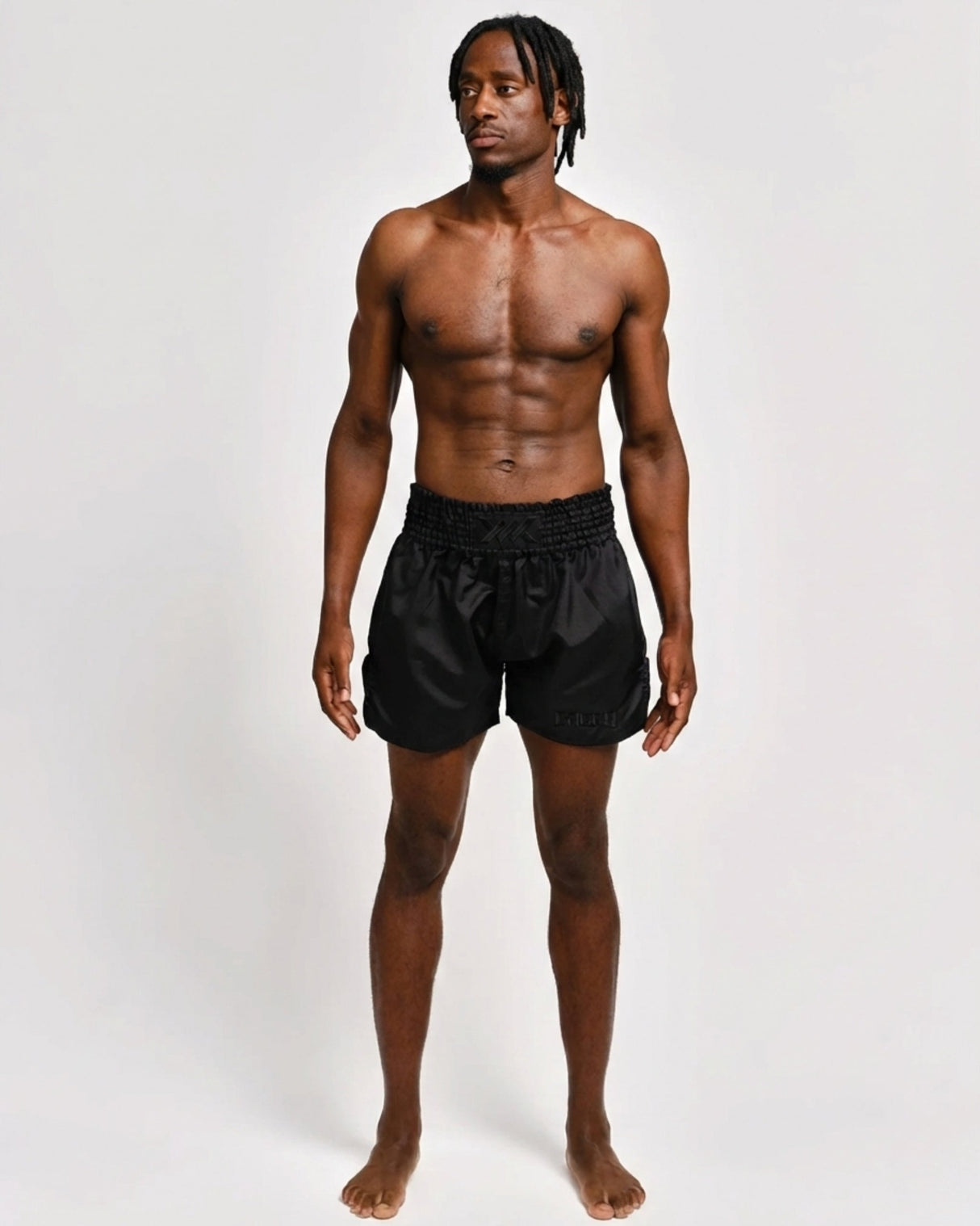 Caged Muay Thai Shorts Classic – Schwarz/Schwarz