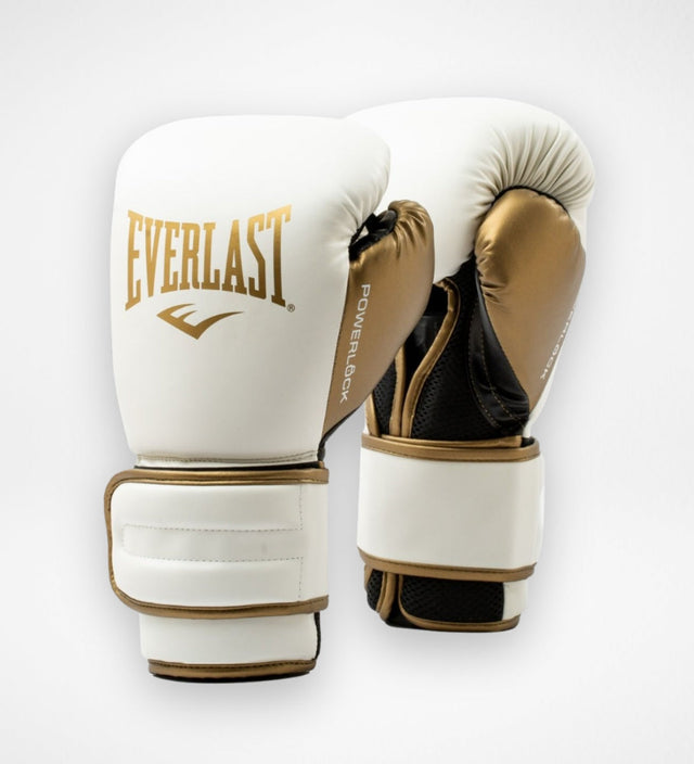 Everlast Boxhandschuhe Powerlock 2R – Weiss/Gold