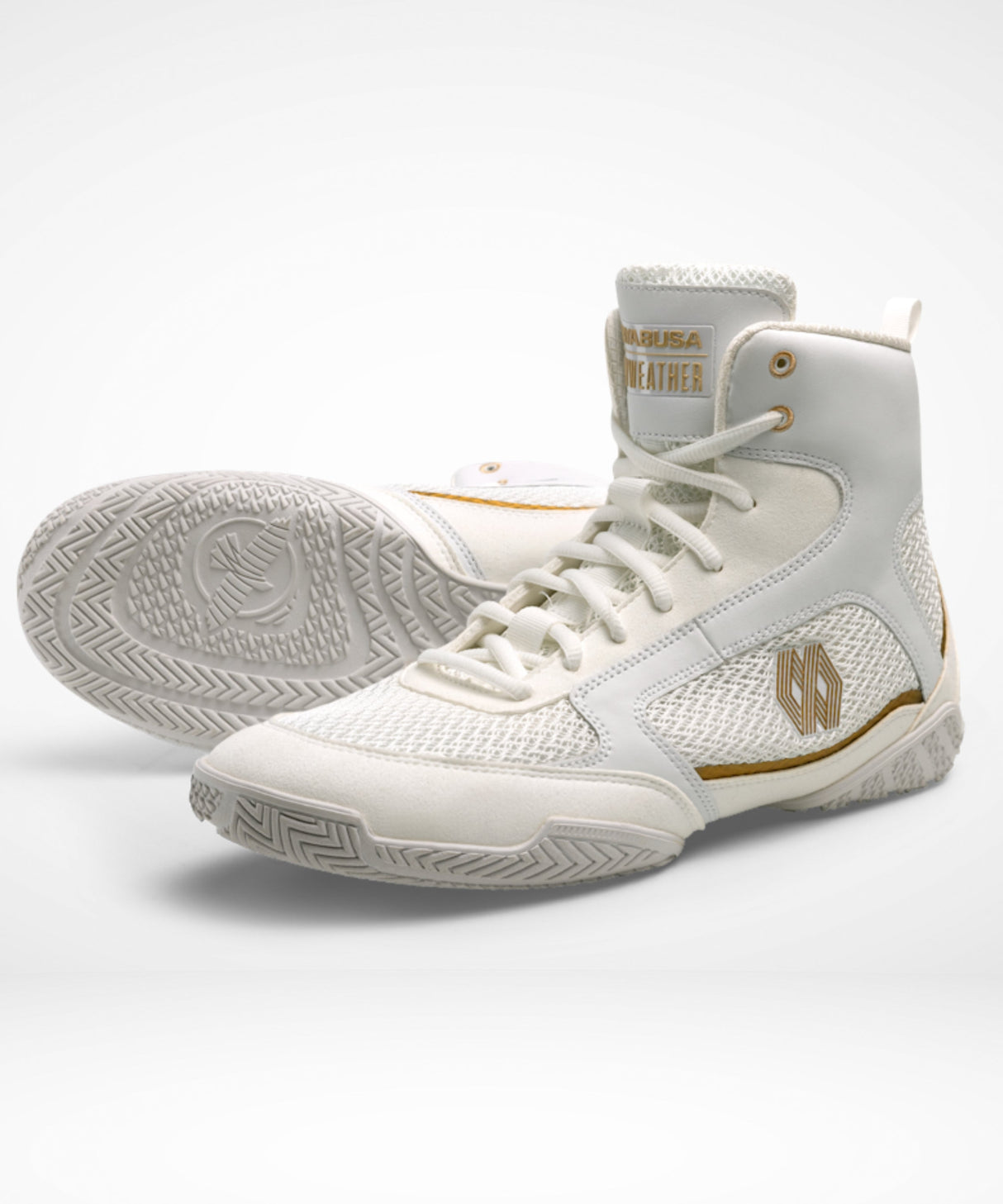 Hayabusa x Mayweather Boxschuhe Champ - Weiss/Gold