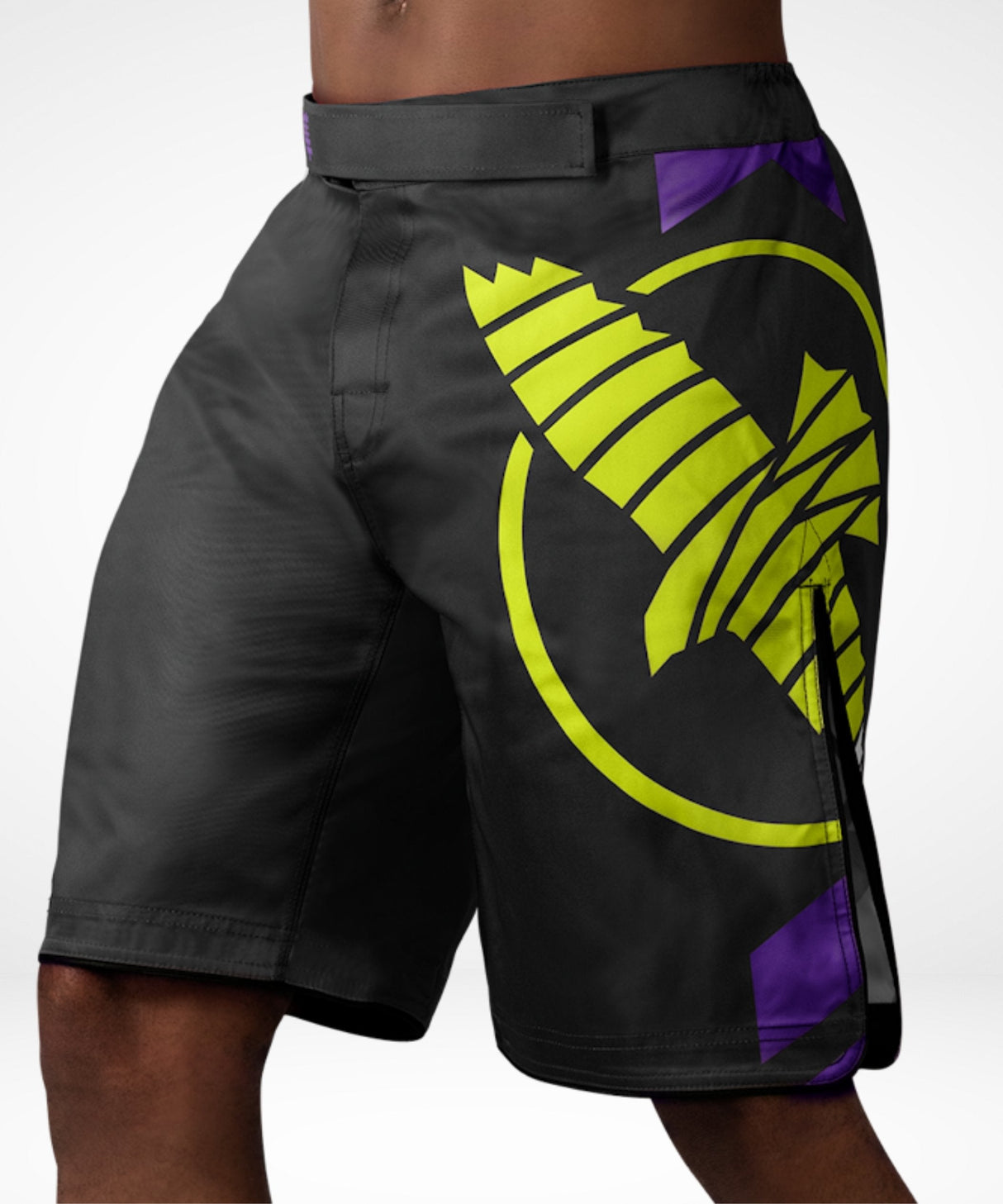 Hayabusa MMA-Shorts Icon Lang - Schwarz/Neon