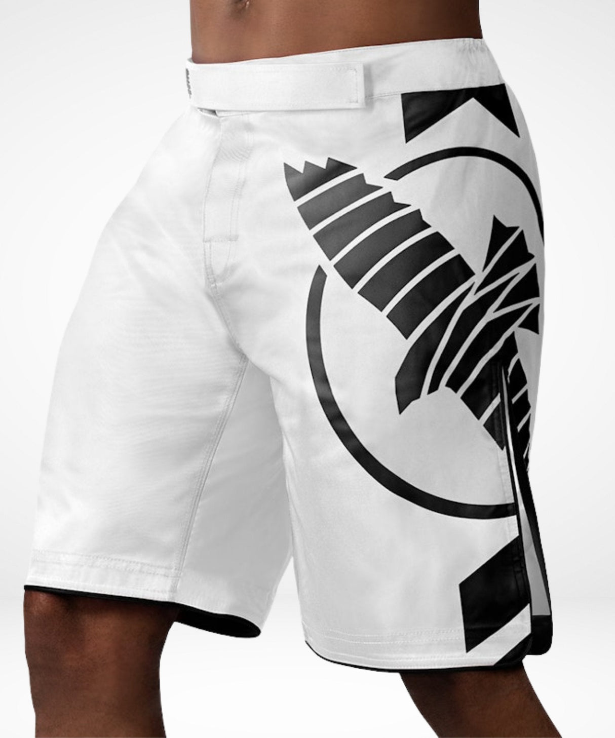 Hayabusa MMA-Shorts Icon Lang - Weiss/Schwarz