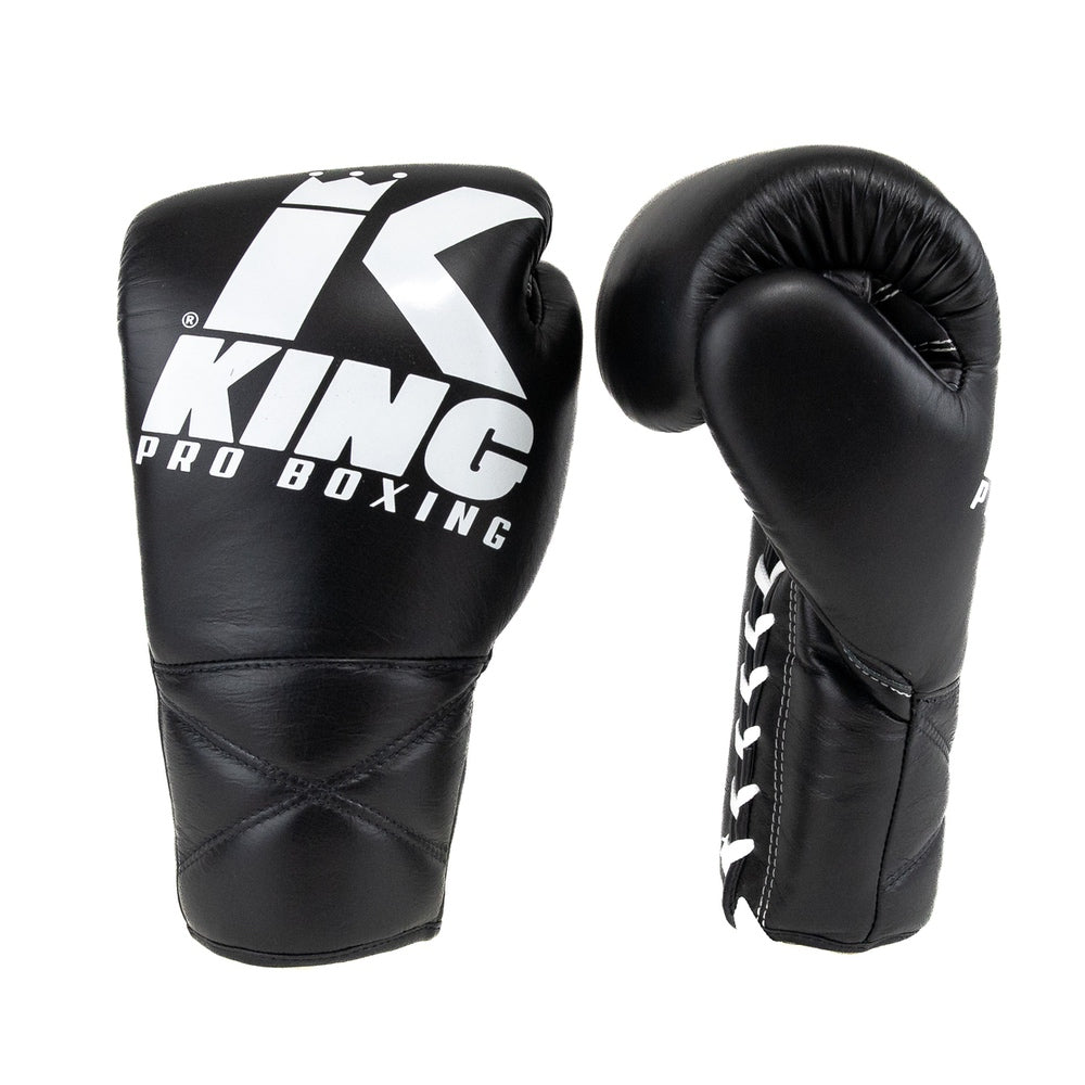 King Pro Boxing Boxhandschuhe XK mit Schnürverschluss – Schwarz/Weiss