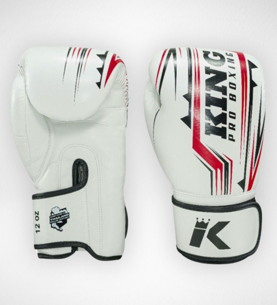 King Pro Boxing Boxhandschuhe BG Spartan - Weiss/Schwarz/Rot