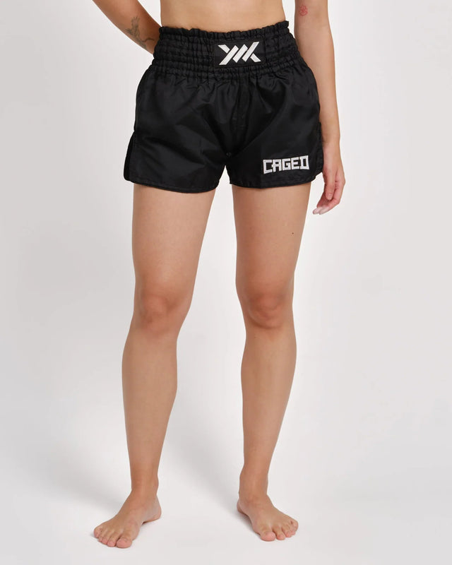 Caged Classic Muay Thai Shorts - Schwarz