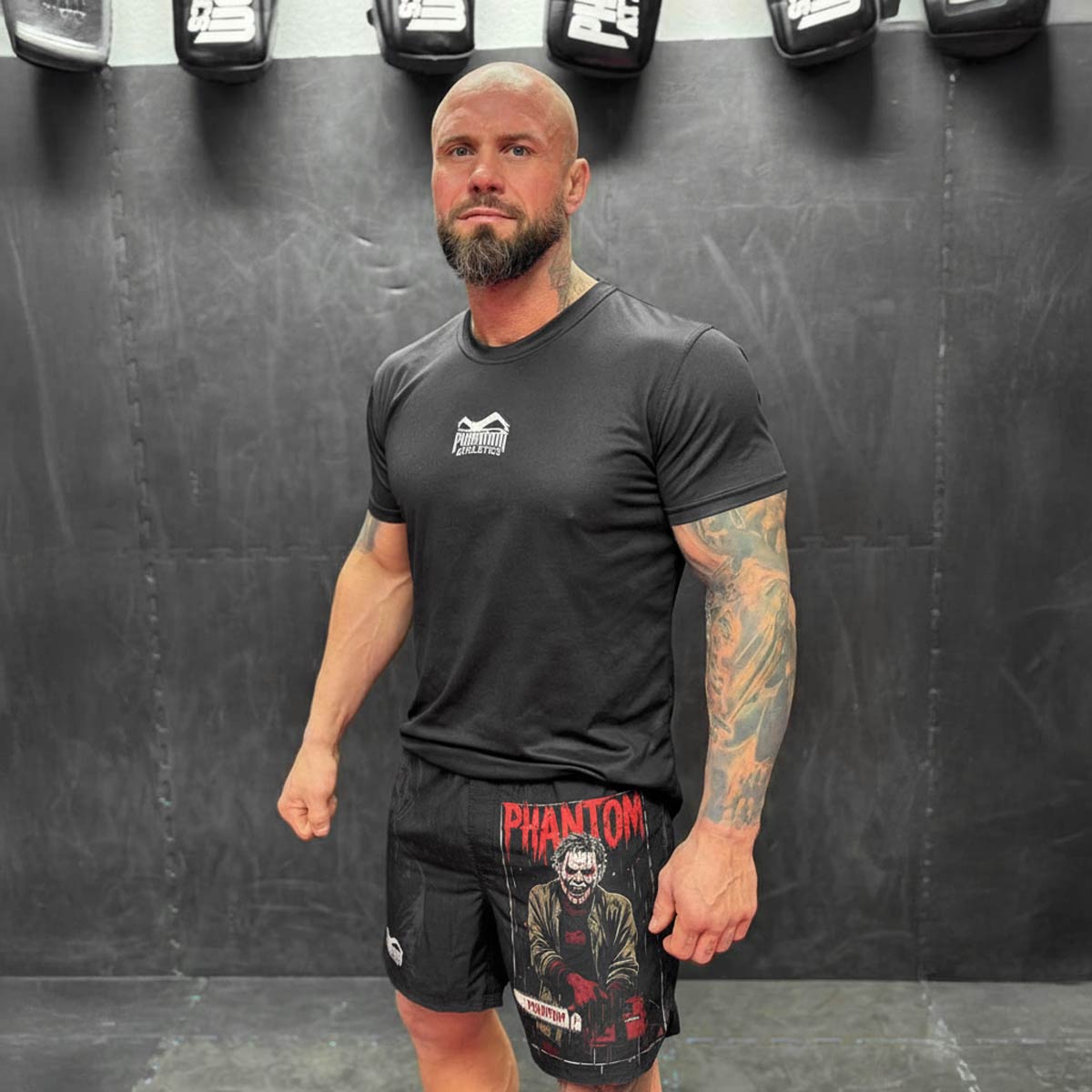 Phantom Athletics MMA Shorts Fusion-R Chainsaw - Schwarz/Grau/Rot