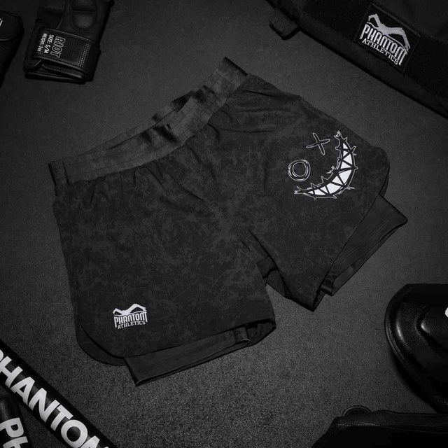 Phantom Athletics MMA Shorts Fusion 2in1 Serious - Schwarz