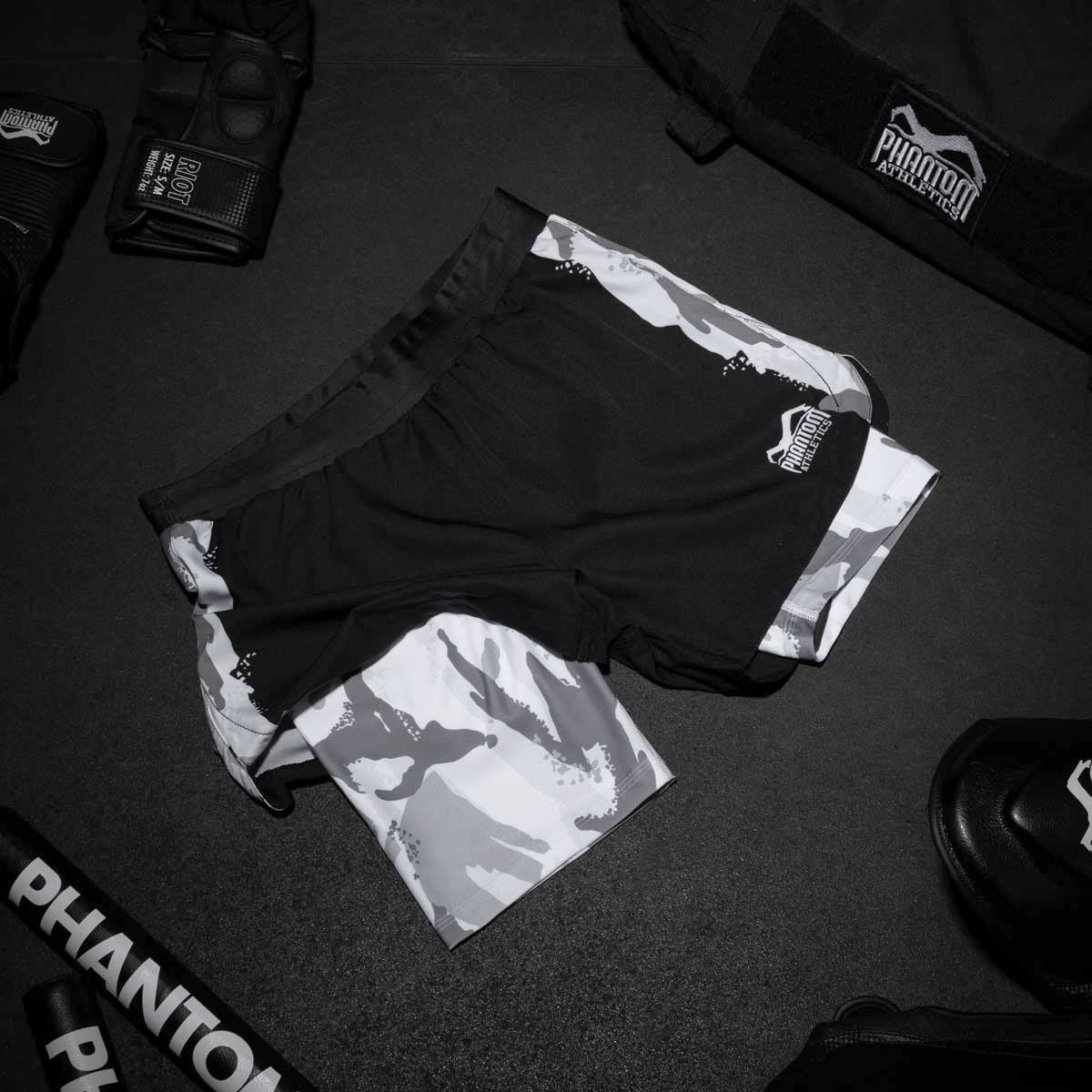 Phantom Athletics MMA Shorts Fusion 2in1 - Grün/Schwarz