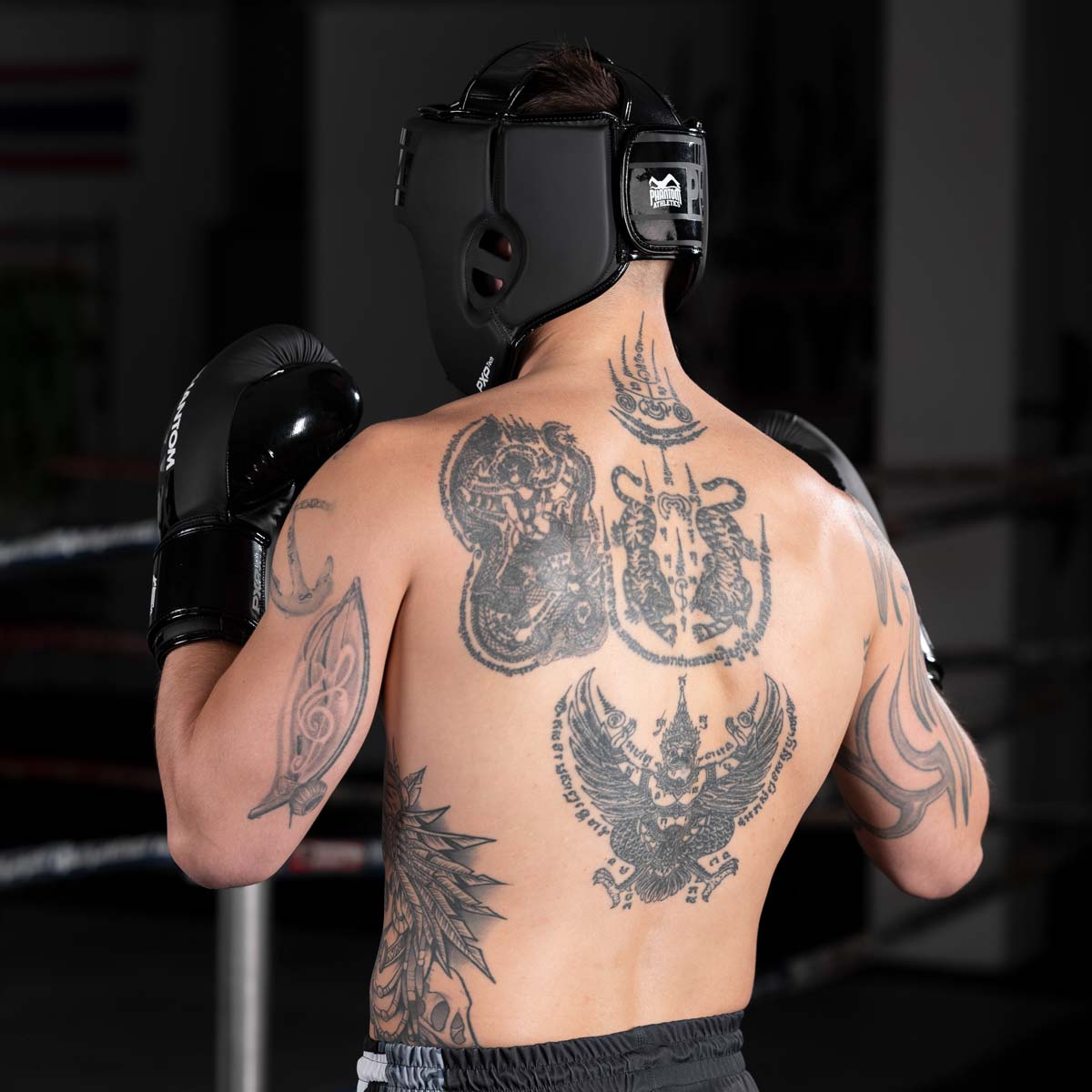 Phantom Athletics Kopfschutz Apex Open Face - Schwarz