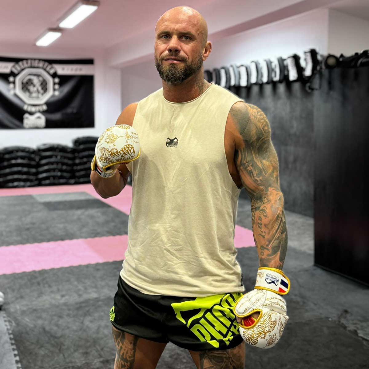 Phantom Athletics MMA-Handschuhe Sparring Muay Thai - Weiß/Gold
