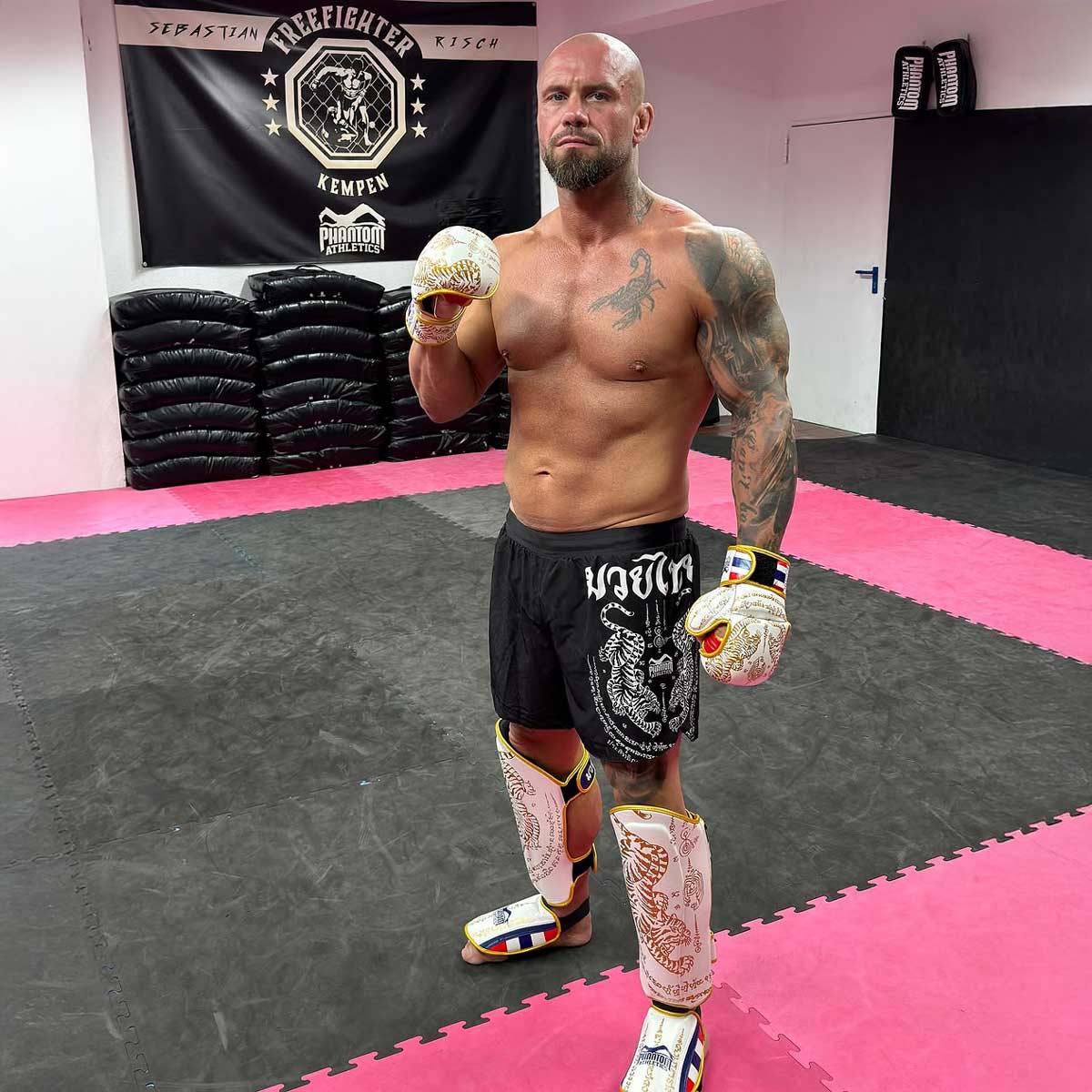 Phantom Athletics MMA-Handschuhe Sparring Muay Thai - Weiß/Gold