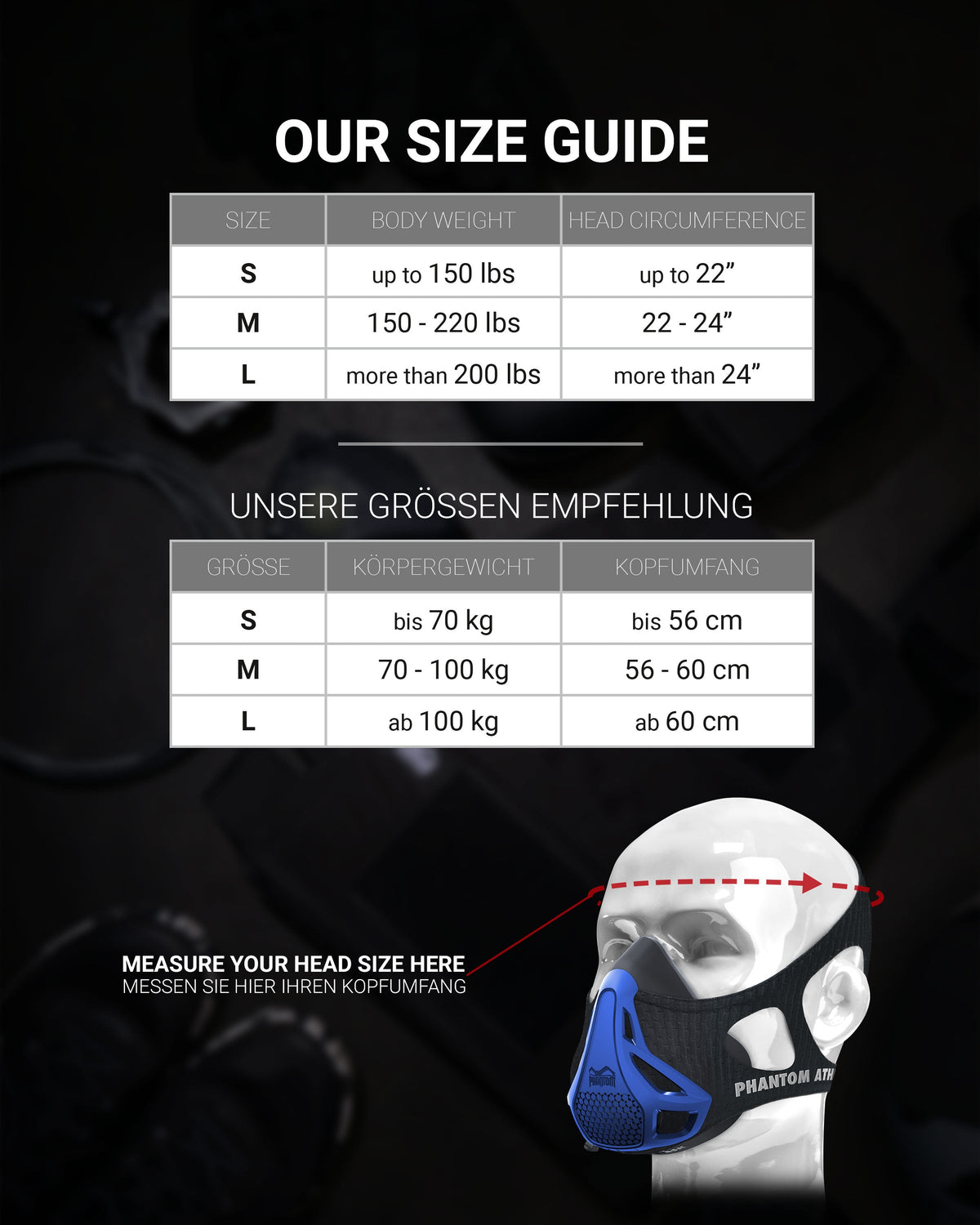 Phantom Athletics Trainingsmaske Mystery Mask - Blau