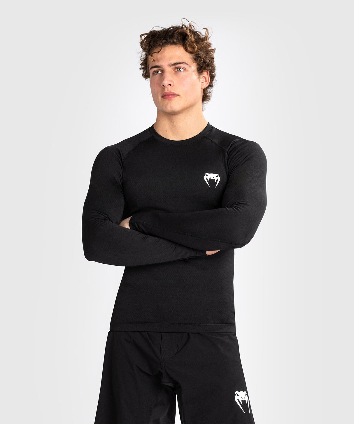 Venum Rashguard Contender Lange Ärmel - Schwarz/Weiss