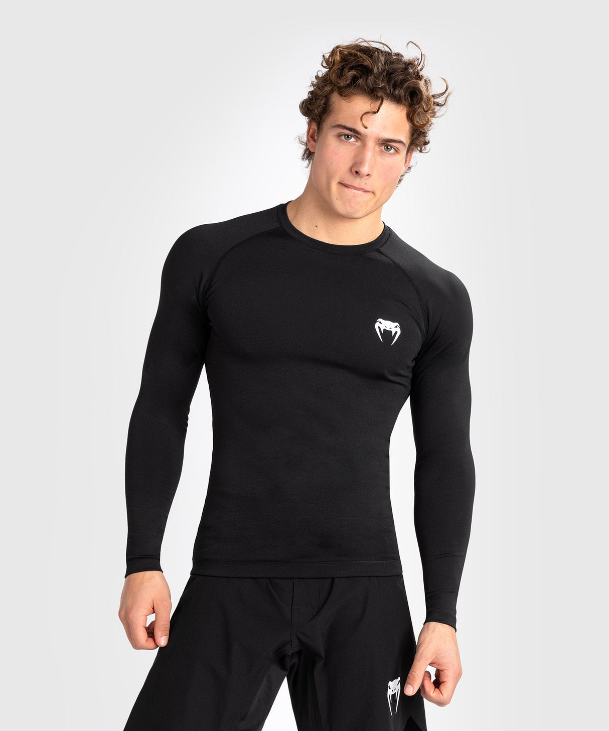 Venum Rashguard Contender Lange Ärmel - Schwarz/Weiss