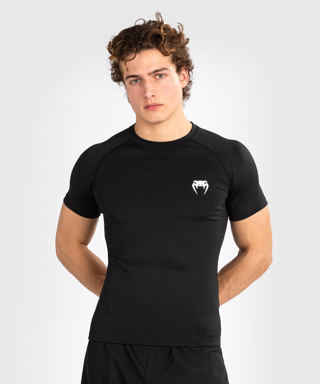 Venum Rashguard Contender Kurze Ärmel - Schwarz/Weiss