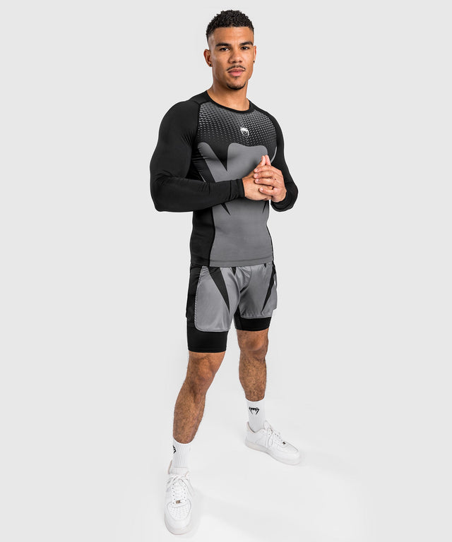 Venum Rashguard Attack Lange Ärmel - Schwarz/Grau
