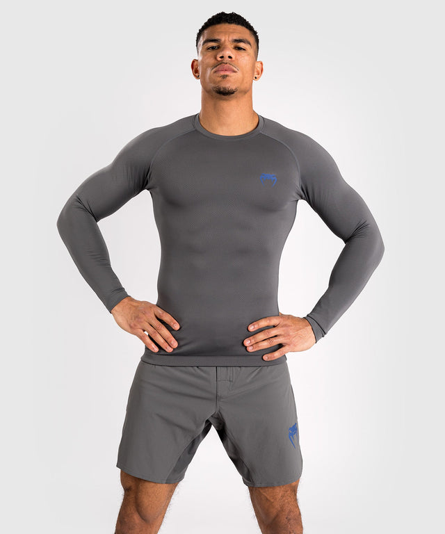 Venum Rashguard Contender Lange Ärmel - Grau/Blau