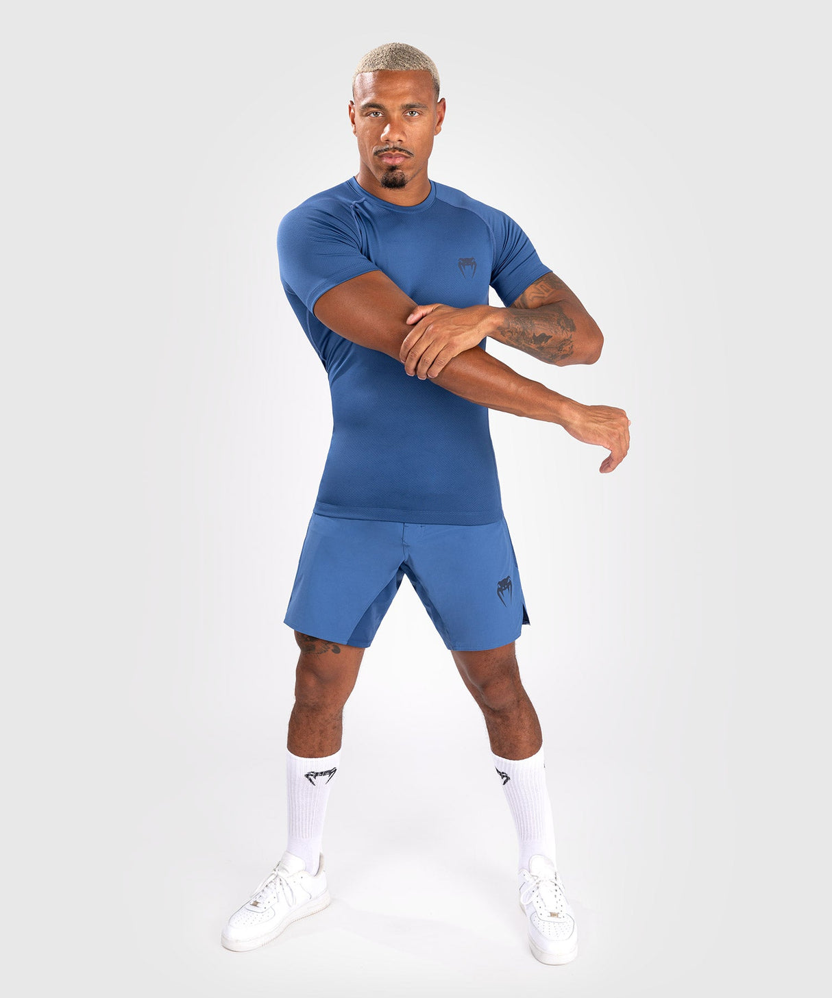 Venum Rashguard Contender Kurze Ärmel - Blau