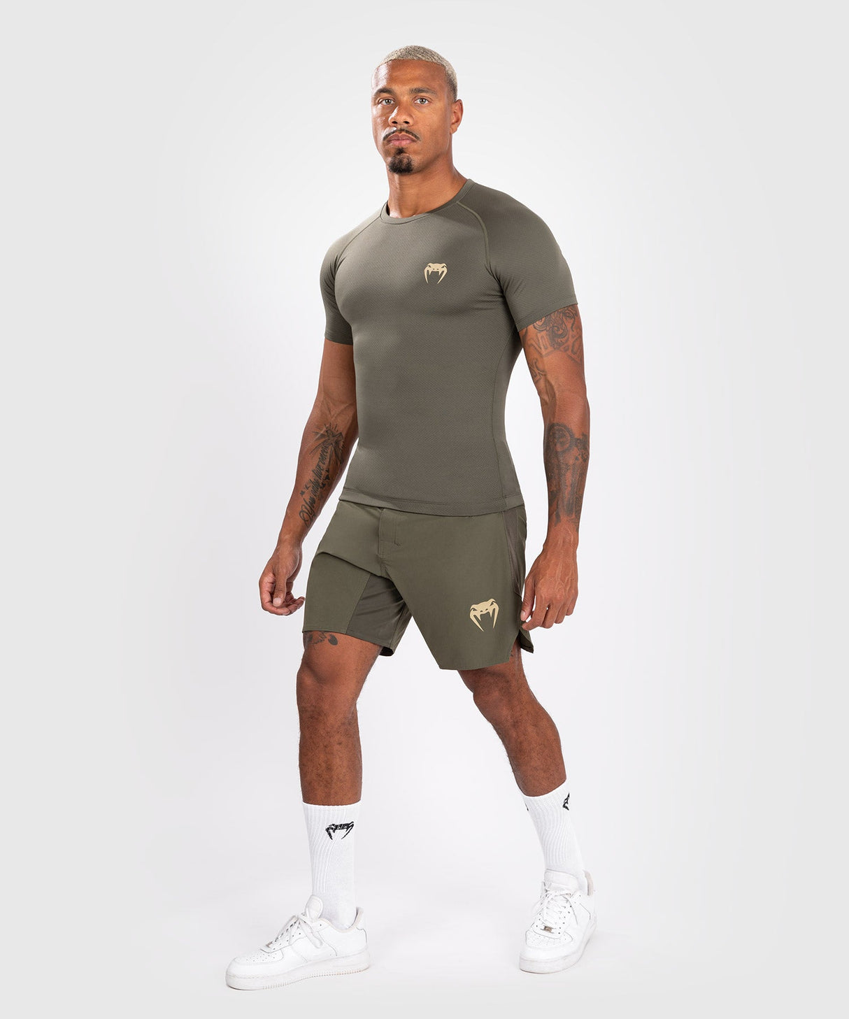 Venum Rashguard Contender Kurze Ärmel - Khaki Grün