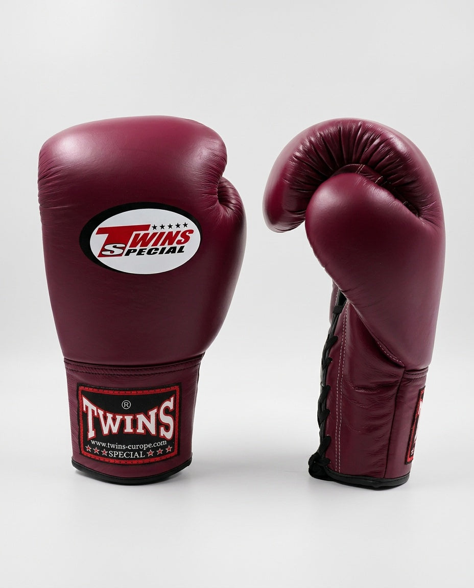 Twins Bokshandschoenen BGLL1 met vetersluiting - Bordeaux Rood
