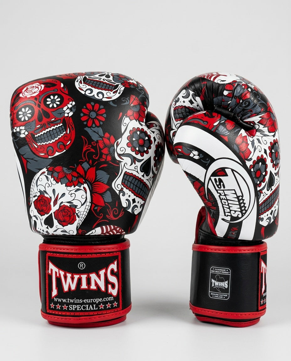 Twins Boxhandschuhe FBGVL3 Skull – Schwarz/Rot/Weiss