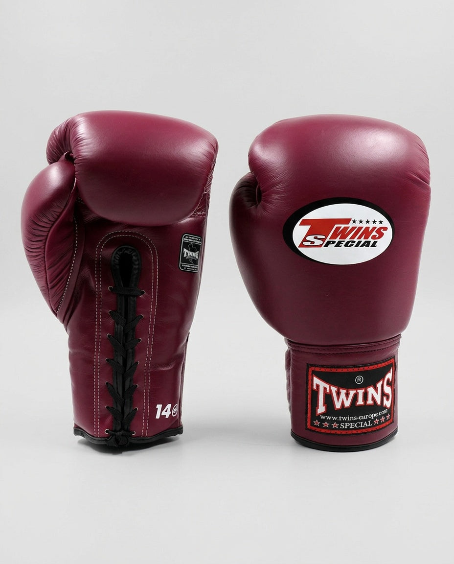 Twins Bokshandschoenen BGLL1 met vetersluiting - Bordeaux Rood