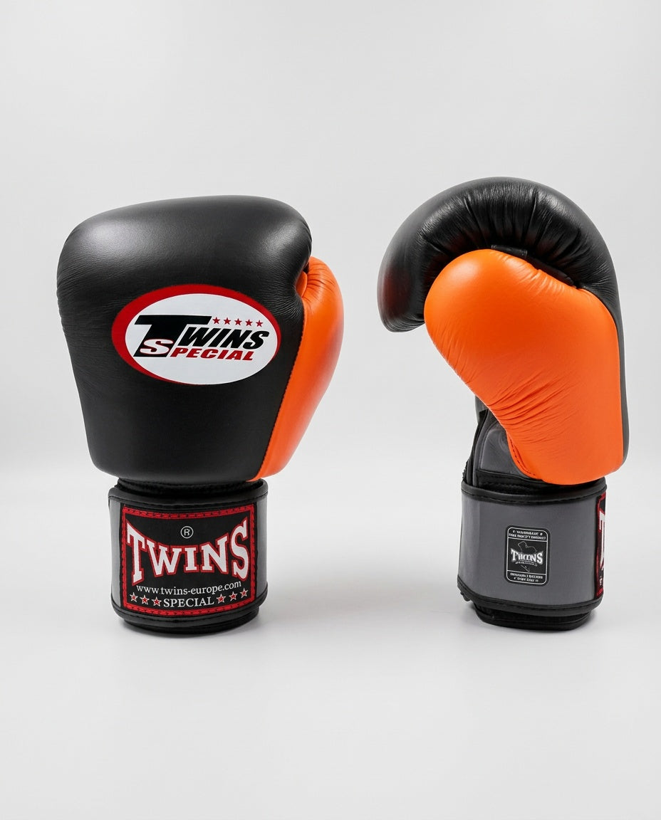 Twins Boxhandschuhe BGVL3 Air – Schwarz/Orange/Grau
