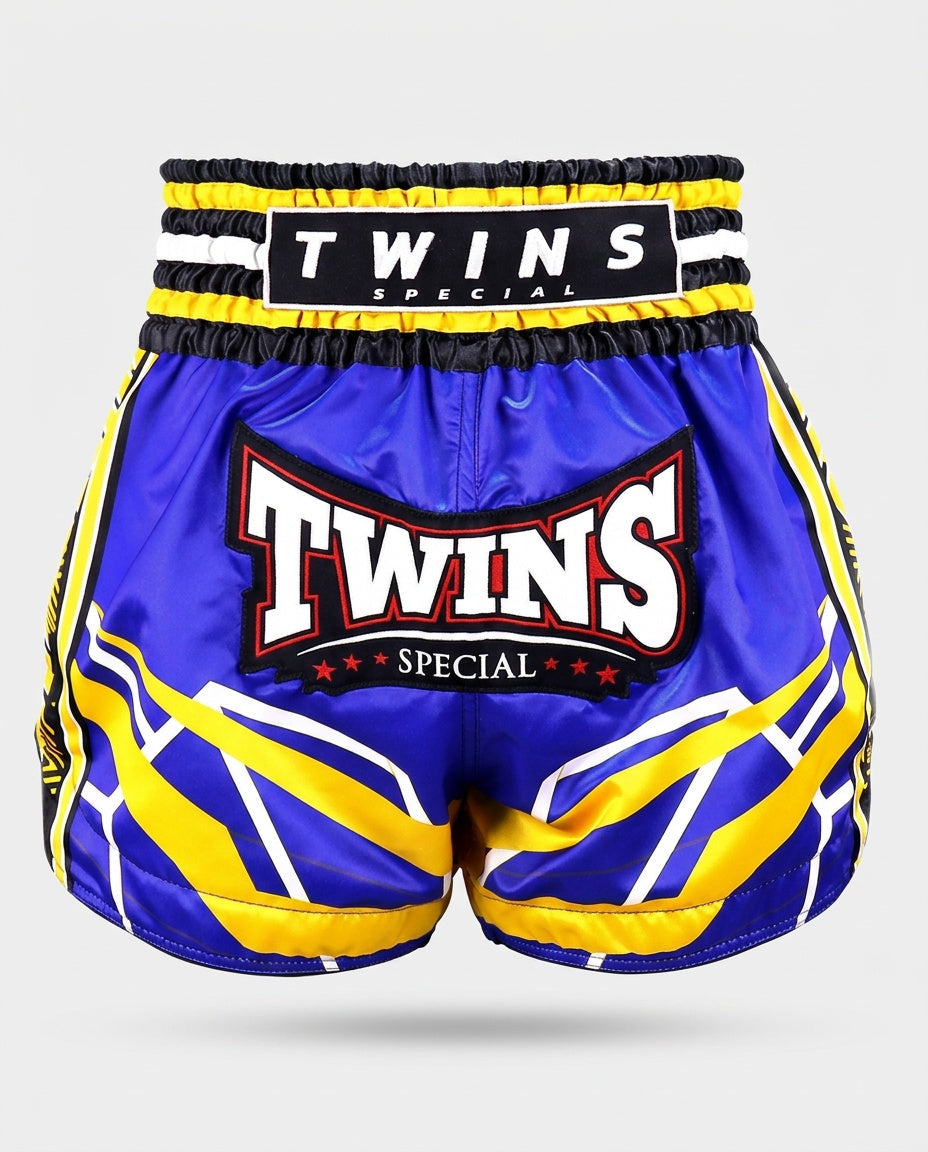 Twins Muay-Thai-Shorts TTBL Racing – Blau/Gelb