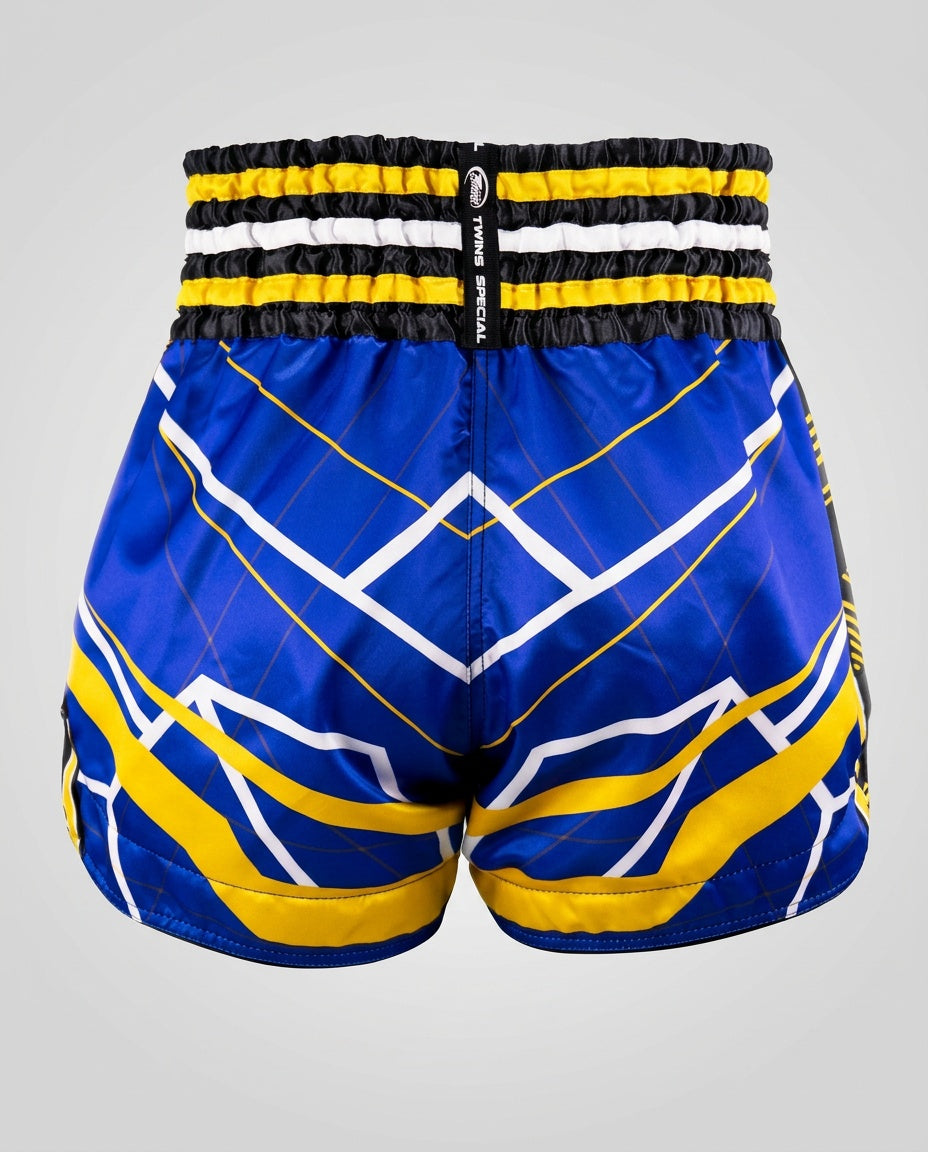 Twins Muay-Thai-Shorts TTBL Racing – Blau/Gelb