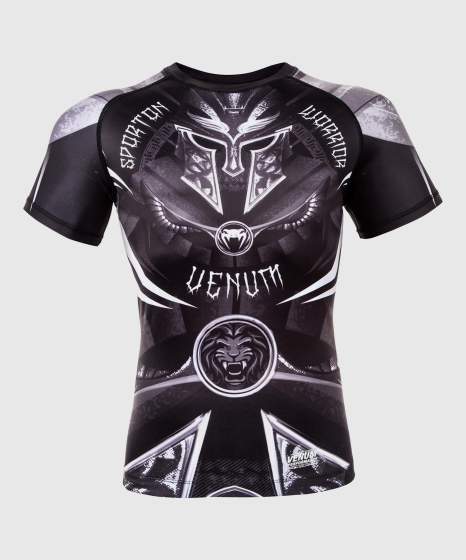 Venum Rashguard Gladiator 3.0 Kurzarm – Schwarz/Grau/Weiss