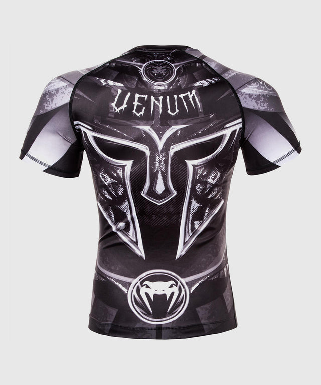 Venum Rashguard Gladiator 3.0 Kurzarm – Schwarz/Grau/Weiss