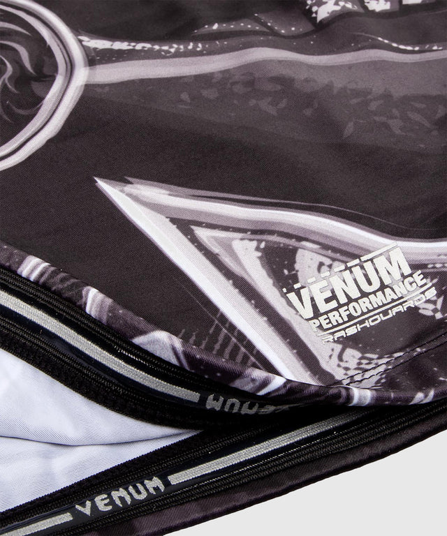 Venum Rashguard Gladiator 3.0 Kurzarm – Schwarz/Grau/Weiss