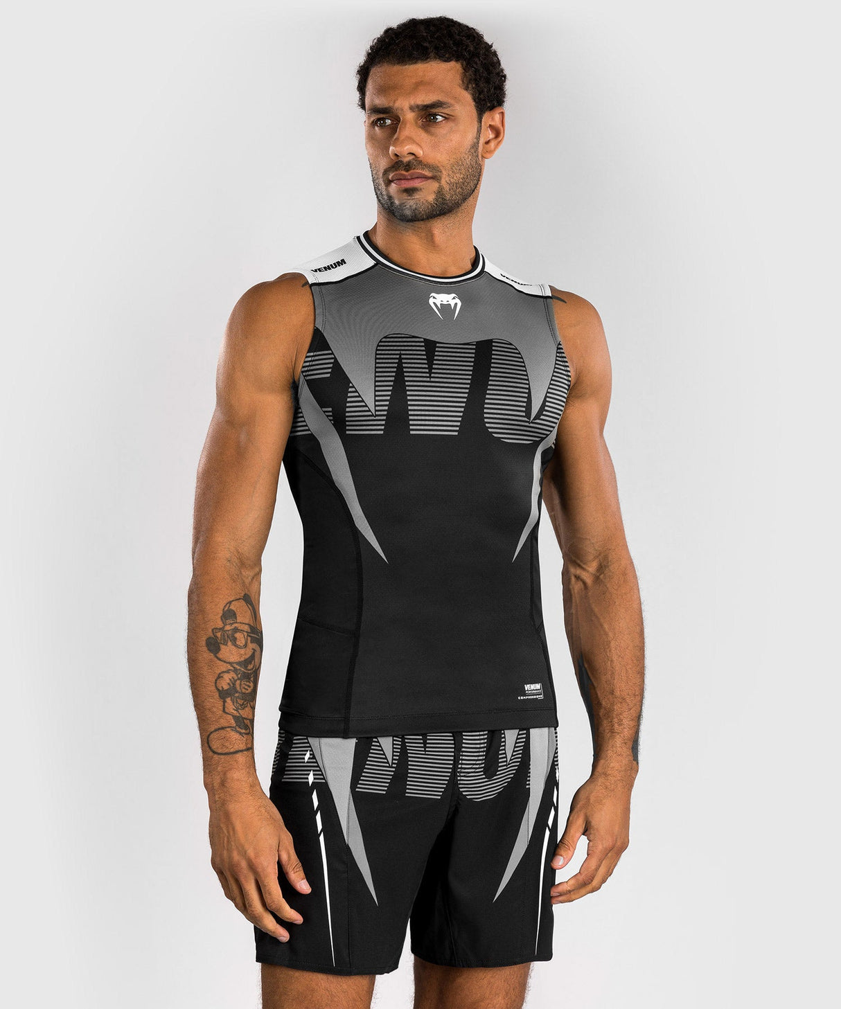 Venum Rashguard Ärmellos Adrenaline – Schwarz/Silbergrau