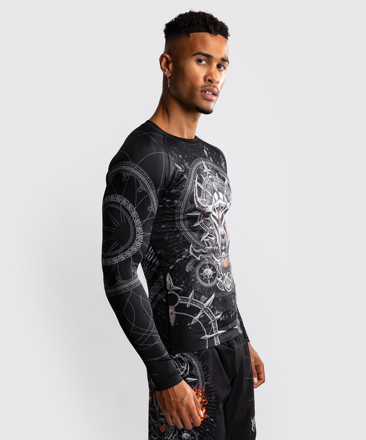 Venum Rashguard Gladiator 5.0 Langarm - Schwarz/Silber