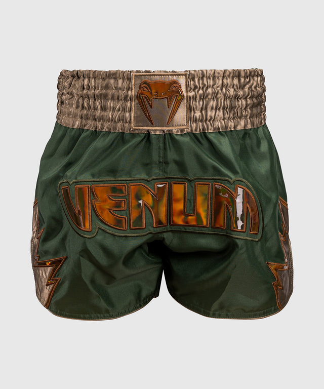 Venum Muay Thai Shorts Inferno – Khaki Grün/Bronze